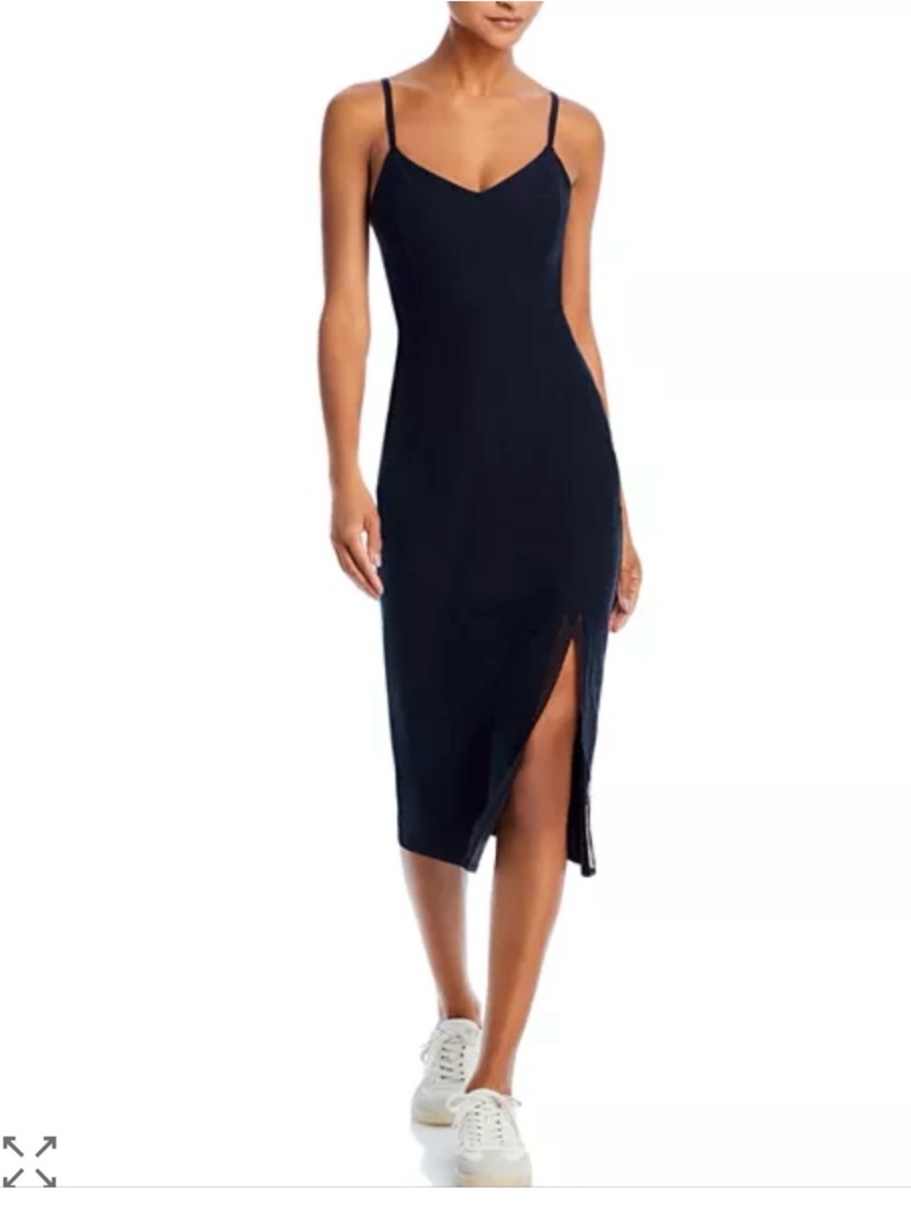 Beyond Yoga Women's Taupe Slip Midi Dress with Side Slit